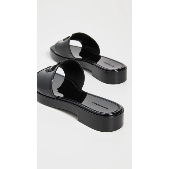 NEW TORY BURCH Eleanor Slides perfect black glossy finish for women 252 - Picture 6 of 13
